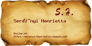 Serényi Henrietta névjegykártya