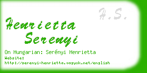 henrietta serenyi business card