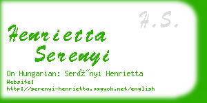 henrietta serenyi business card